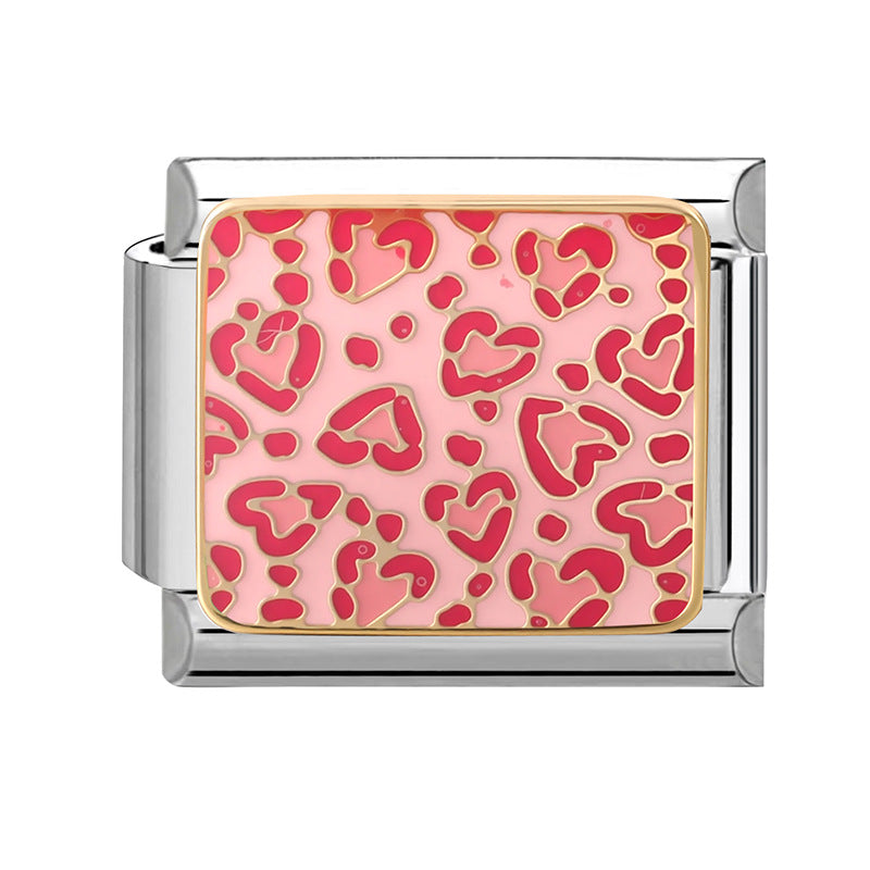Leopard Heart Print Charm