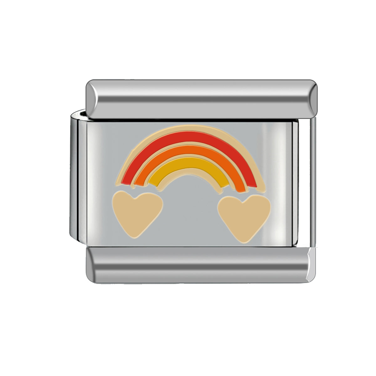 Rainbow Gold Heart Charm