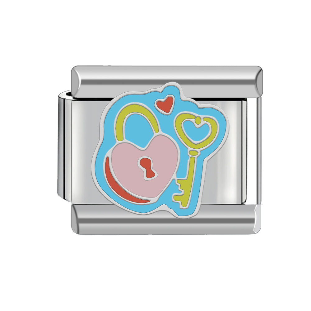 Heart Lock and Key Charm
