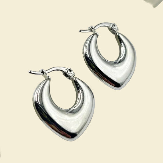 Silver Spade Earrings