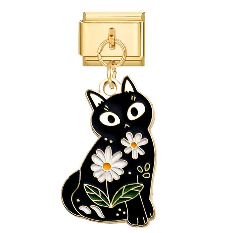 Dangly Black Cat Charm
