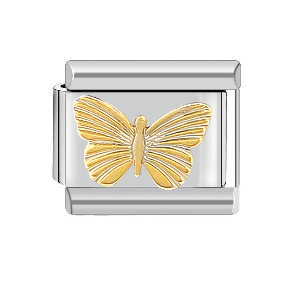 Gold and Silver Butterfly Charm