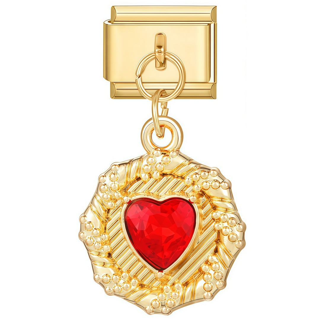 Gold Coin Heart Charm