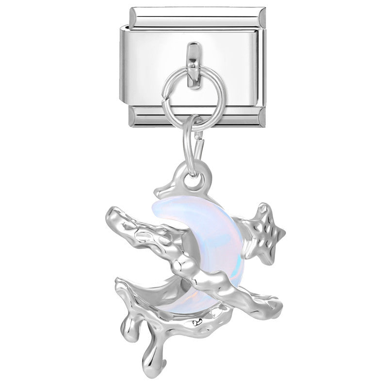 Dripping Gem Moon Charm