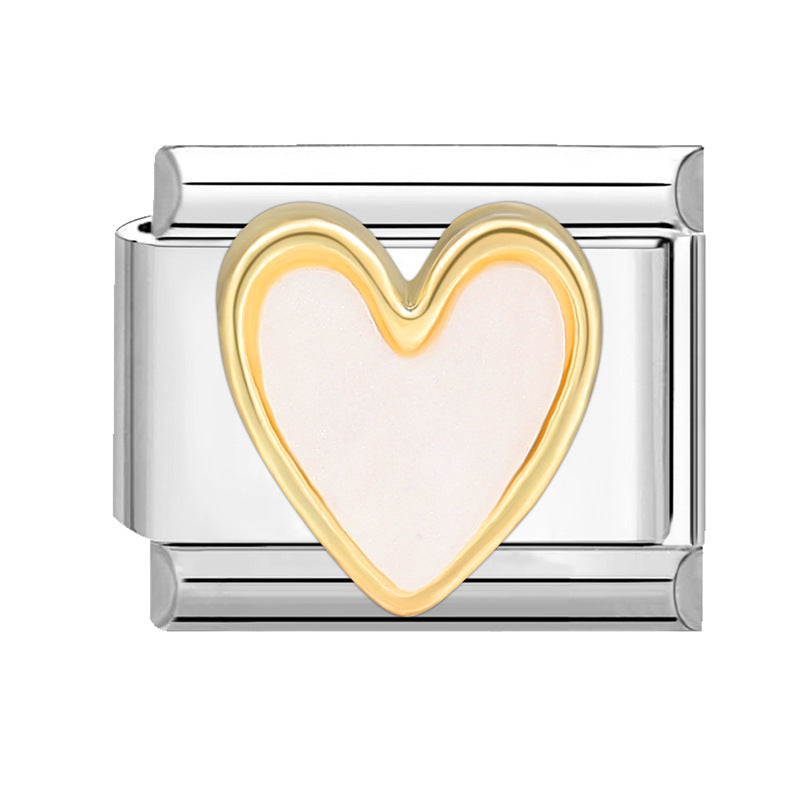 White Heart Charm