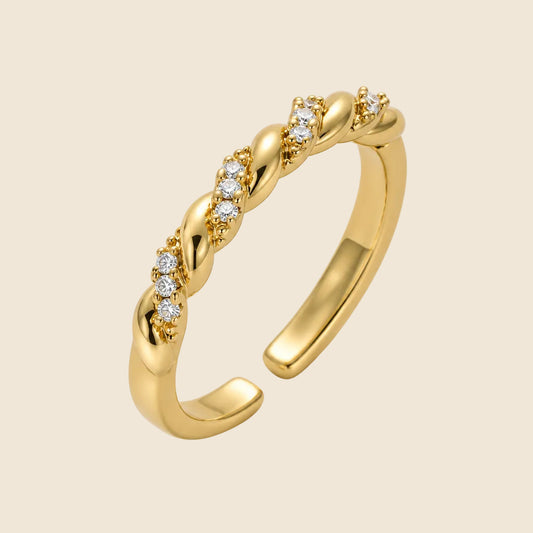 Twisted Diamond Ring - Adjustable