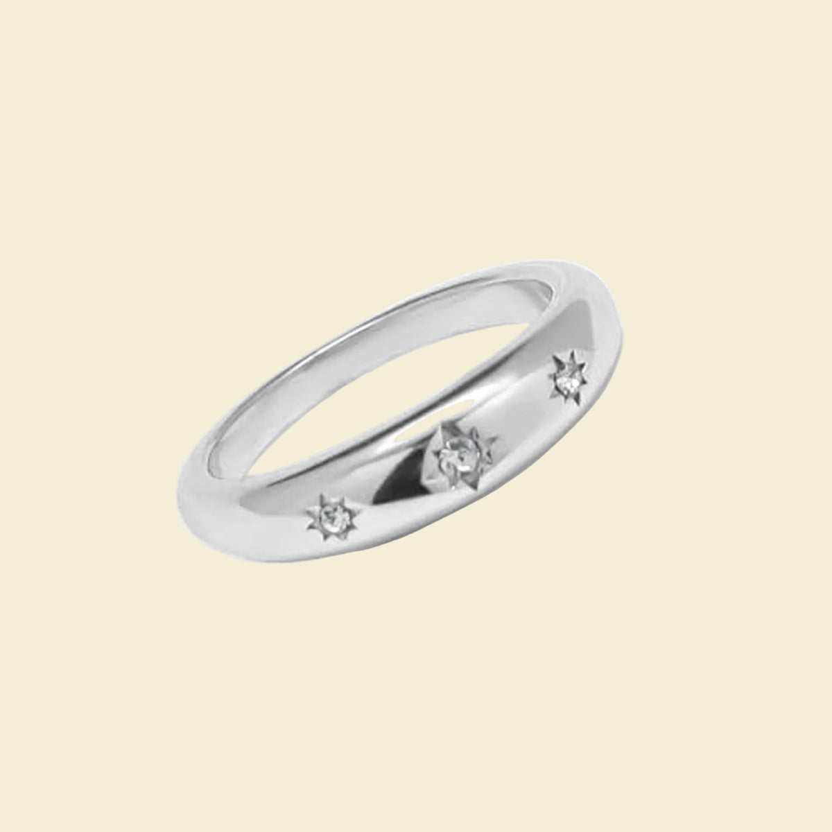 Triple Crystal Ring - Silver