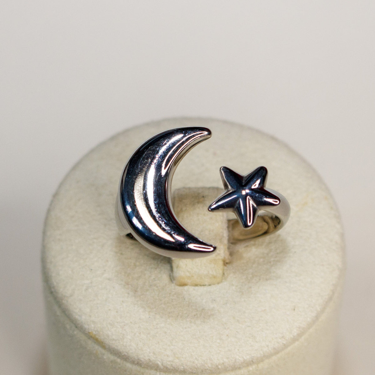 Star and Moon Ring - Silver