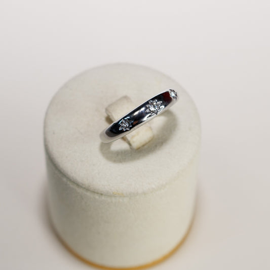 Triple Crystal Ring - Silver
