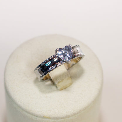 Chunky Heart Ring - Silver